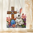thumbnail image 2 of Binwennn Hummingbird Stained Glass Panel Alabaster Eggs Decorative Easter Bunny Hanging Door Sign Acrylic Rabbit Decoration For Shop Home Party Garden, 2 of 8