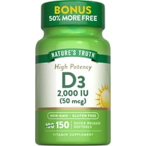Vitamin D3 2000 IU | 150 Softgels | High Potency | For Men and Women | by Nature's Truth