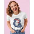 thumbnail image 2 of Polar Bear On Alpine Ski Slope Shaped T-Shirt Women -Image by Shutterstock, Female Large, 2 of 4