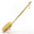 thumbnail image 1 of Cepillo de baño de madera, cepillo de baño de cerdas de cerdo, mango largo, toalla de baño de madera para frotar la espalda, cepillo de baño de masaje de cabello suave extraíble, 1 of 6