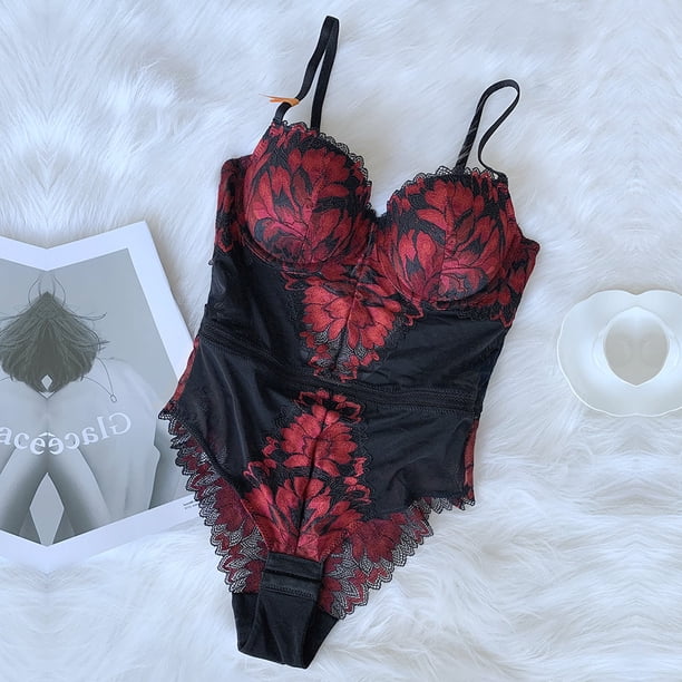 Mono moldeador de cuerpo, ajustado, con soporte para pecho pequeño, ropa interior de encaje sexy y transpirable