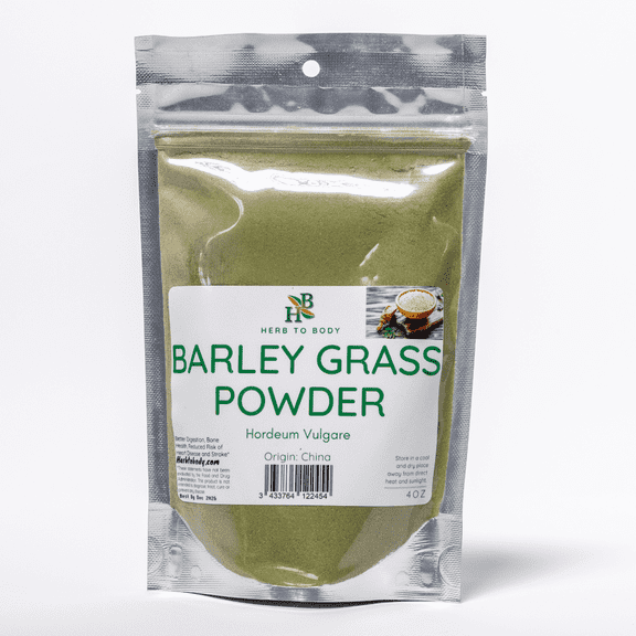 Herb To Body Barley Grass Powder 4oz - Green Superfood for Culinary Delights