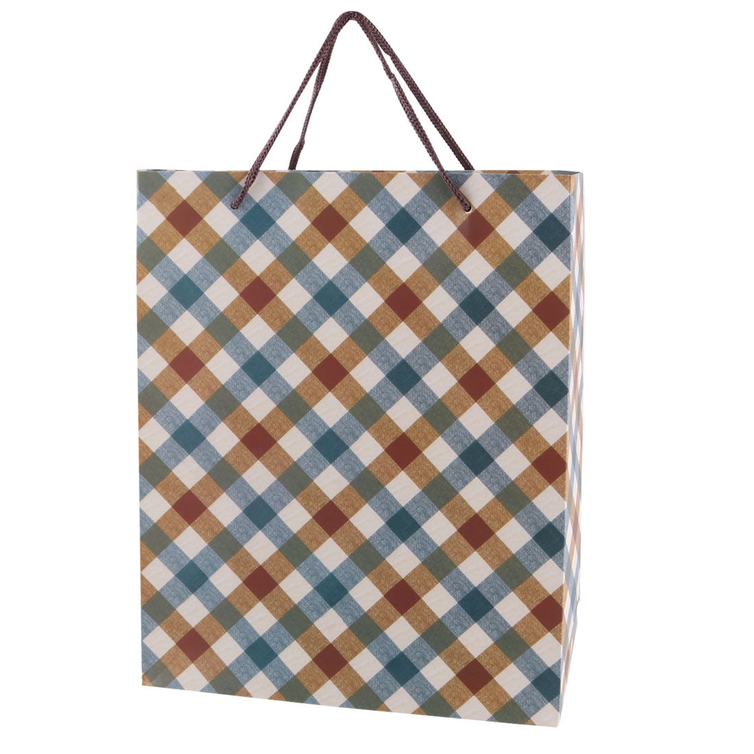 Unique Bargains Household Kraft Paper Argyle Pattern Ping Unique Bargains Household Kraft Paper Argyle Pattern Ping Birthday Gift Strap Bags Holder