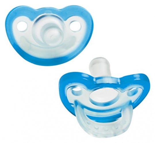 RaZbaby JollyPop Baby Pacifier Newborn, 0-3m, BLUE, Double pack