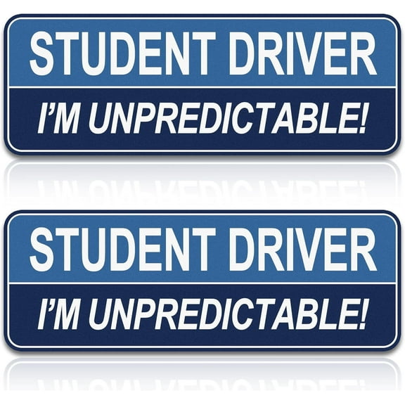 2pcs Student Driver Magnet for Car,Safety Warning Be Patient New Driver Sticker-Colorful,Eflective,Weather Resistant Bumper Sticker Magnetic Reflective Rookie Drive (Blue)
