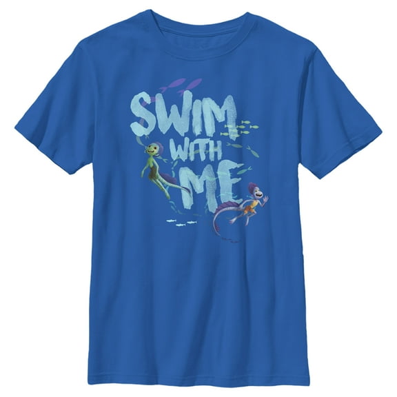 Boy's Luca Swim With Me Sea Monsters Graphic Tee Royal Blue Large