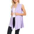 thumbnail image 4 of Women's Casual Open Draped Front Solid Cardigan Vest, 4 of 7