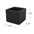thumbnail image 4 of ELLA MGO L 22 Planter Box Black Cast Stone Look Weather-Resistant No Assembly Outdoor Garden Planter, 4 of 9