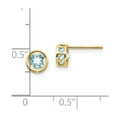 thumbnail image 3 of 14K Yellow Gold Earring Birthstone (03) March Women'S Aquamarine Round Blue 5 mm, 3 of 3