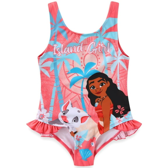 Disney Moana UPF 50 One Piece Swimsuit Bathing Suit (Girls), Sizes 2T-6