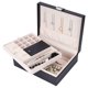 thumbnail image 1 of Joyero organizador, cajas de almacenamiento de joyas de viaje, soportes para collares, bandeja de exhibición, estuche de almacenamiento (negro) A, 1 of 5