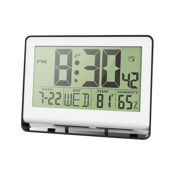 Atomic Clock With Indoor Temperature And Humidity,self-setting Digital Wall Clock Or Desk Clock,bat