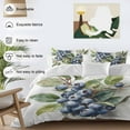 thumbnail image 3 of Fruit Blueberry Bedding Duvet Cover Set Full Size 4 Pieces Green Leaves Soft Twill Plush Quilt Cover, Include 1 Duvet Cover 1 Flat Sheet And 2 Pillow, 3 of 7