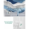 thumbnail image 3 of Blue White Ombre Tie Up Curtains for Windows 45 Inch Length Balloon Curtains Kitchen Adjustable Balloon Window Shade Modern Geometric Moire Abstract Art Tie Up Valance Bathroom Curtain Window 42"x45", 3 of 6