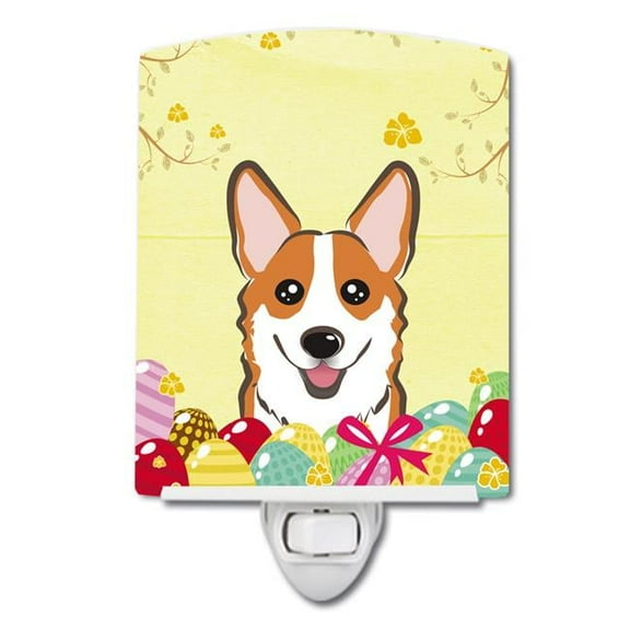 Red Corgi Easter Egg Hunt Ceramic Night Light