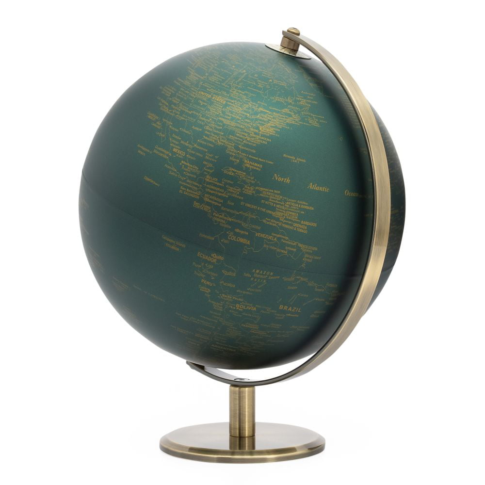 9.5 Black Torre & Tagus Latitude World Desk Globe 9.5 Inch with Chrome Metal Base Stand for Home Office Classroom Living Room Mantle Centerpiece