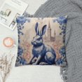 thumbnail image 2 of Nawypu Couch Throw Pillows Rustic Blue Dutch Rabbit Cushion Pillow Cover Floral Chinoiserie Rabbit Pattern Modern Pillow Cover Modern Decorative Pillow Covers for Couch Sofa Bedroom Car, 2 of 5