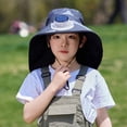 thumbnail image 4 of Krdevn Kids Solar Fan Hat with Wide Brim for Sun Lightweight Cap for Outdoor Activities Adjustable Breathable Design for Boys and Girls Size:One Size, 4 of 4