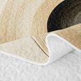 thumbnail image 5 of Castle Fairy Minimalist Curved Circle Twin Quilt Set 2 Pieces,Abstract Square Block Twin Coverlet Set,Coffee Cream Black,1 Bedspread and 1 Pillowcase, 5 of 7