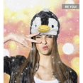 thumbnail image 4 of Gorro de forro polar con orejeras y sombrero de pingüino de peluche, con forma de rompecabezas, 4 of 9