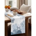 thumbnail image 4 of Summer Marine Life Table Runner, Ocean Corals Coastal Starfish Conch Cotton Linen Kitchen Table Decoration Washable Dining Tabletop Runners for Home Party Decor 13x108 Inches, 4 of 9