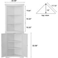 thumbnail image 3 of SLSRFD Corner Cabinet, Corner Bathroom Cabinet with 2 Doors and 3 Tier Shelves, Free Standing Corner Storage Cabinet for Bathroom, Living Room, Bedroom or Kitchen(White), 3 of 8