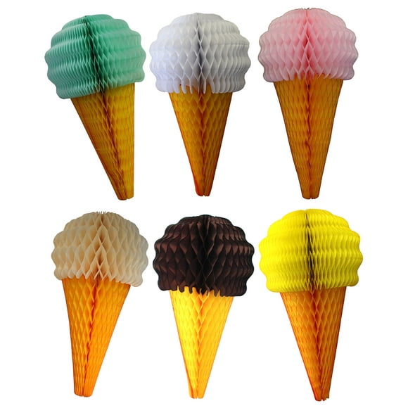 6-Pack 20 Inch Ice Cream Decorations, Assorted Mix