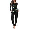 thumbnail image 2 of FKELYI 2 Packs Long Sleeve Pjs for Women Elastic Christmas Lights Winter Pajamas for Women Durable Hoilday Sleepwear Pj Set Size 4XL, 2 of 5