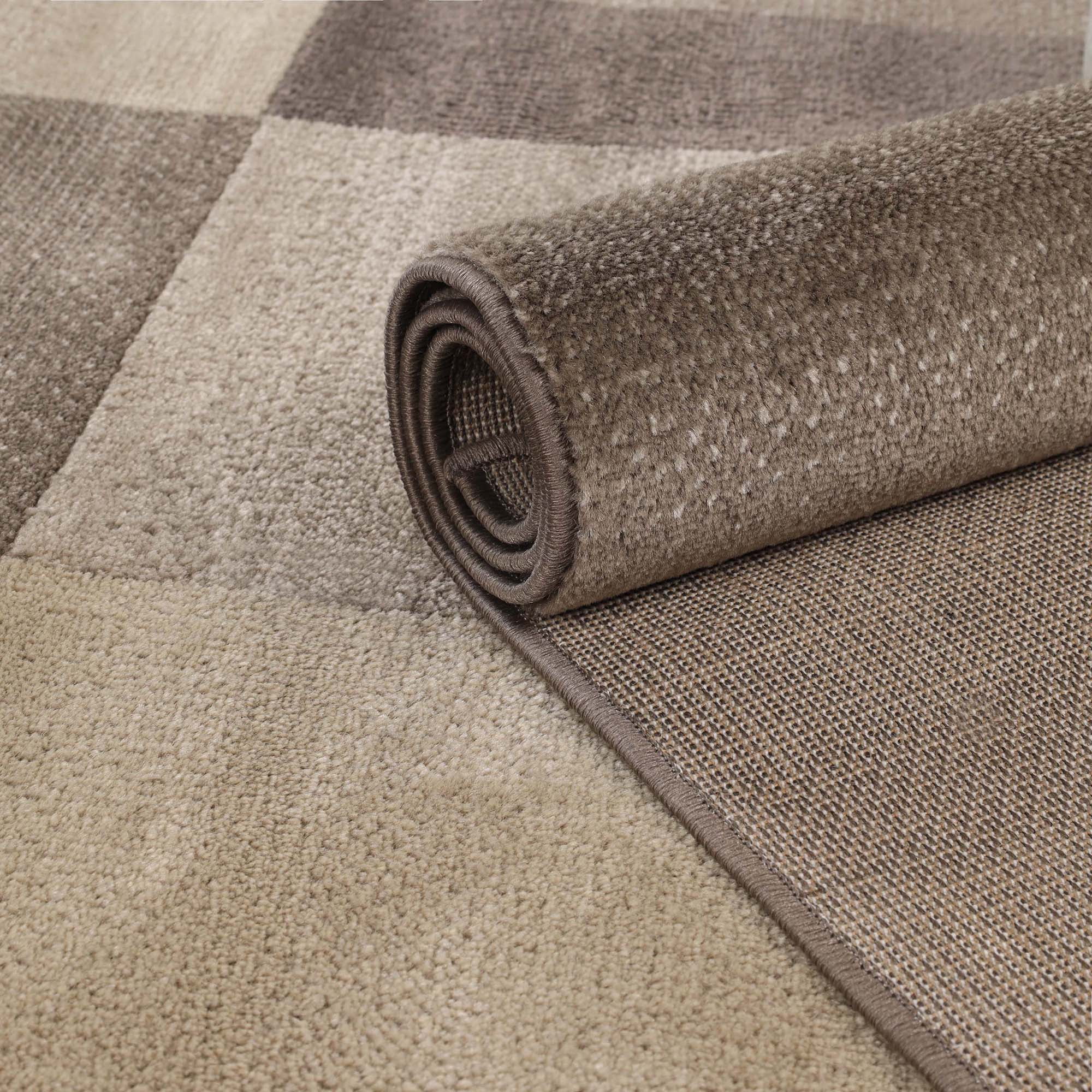 Superior Modern Geometric Fire Retardant and Anti-Static Indoor Runner Rug, 2'7"x8', Beige