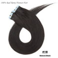 thumbnail image 4 of Benehair 20pcs or 40pcs Thick Tape In 100% Real Human Hair Extensions Super Glue Straight Hair 12"-24" Black, 4 of 13