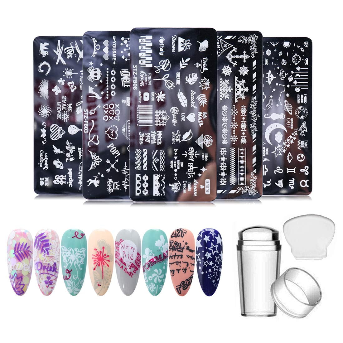 LuoHeng 5 Pieces Nail Stamping Plate Template Set?Nail Art Template + 1 Stamp +1 Scrapter Word Heart Letter Love Patterns Nail Art Stamper Template Manicure Tools Nail Art Stencil Nail Polish Supplies | Walmart Canada LuoHeng 5 Pieces Nail Stamping Plate Template Set?Nail Art Template + 1 Stamp +1 Scrapter Word Heart Letter Love Patterns Nail Art Stamper Template Manicure Tools Nail Art Stencil Nail Polish Supplies | Walmart Canada