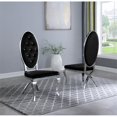 thumbnail image 4 of Silver Stainless Steel 9 Piece Dining Set with Marble Table and Black Chairs, 4 of 4