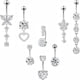 thumbnail image 2 of Conjunto de clavos ombligo acero 8 piezas dise os diversos con cristales brillantes anillos elegantes eleva tu look verano sin esfuerzo, 2 of 3