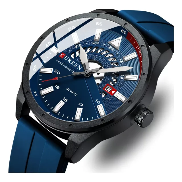 Relojes De Cuarzo De Silicona Para Hombre De Negocios Curren