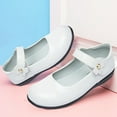 thumbnail image 2 of Ccpelsie Girls Dress Shoes Girl Flat Shoes for Birthday Party School Weeding Cute Mary Jane Shoes for Toddler Kid(White,5), 2 of 4