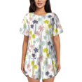 thumbnail image 1 of Balery Hawaiian Coconut Tree Conjunto de Pijama para Mujer con Estampado, Dos Piezas de Manga Corta y Shorts, Ropa de Dormir Suave con Cuello Redondo y Bolsillos-4X-Large, 1 of 6
