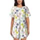 thumbnail image 1 of Fotbe Hawaiian Coconut Tree Conjunto de Pijama Estampado para Mujer, 2 Piezas, Ropa de Dormir con Camiseta de Manga Corta y Shorts Suaves-X-Large, 1 of 6