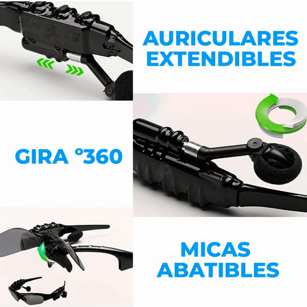 Lentes De Sol Con Audífonos Bluetooth JustClick MX Lentes de sol