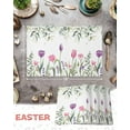 thumbnail image 5 of Easter Placemats Set of 4, Tulip Flowers Spring Floral Placemat for Dining Table Decorations, Eucalyptus Leaves Place Mats, Spring Table Mats for Kitchen Dinner Seasonal Holiday Party Decor, 5 of 5