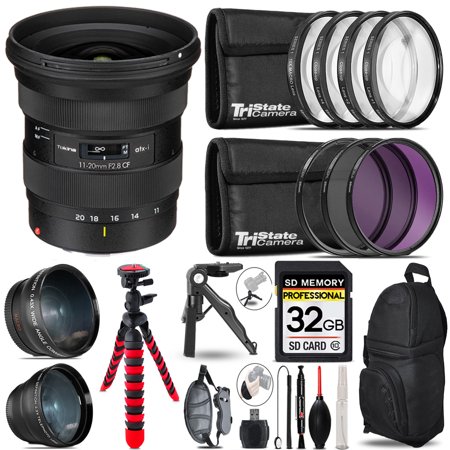 Tokina atx-i 11-20mm f/2.8 CF Lens (Canon)- 3 Lens Kit + Tripod + Backpack - 32GB Accessory Bundle