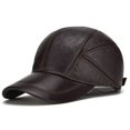 thumbnail image 1 of POINTERTECK Men Winter Warm Baseball Cap Genuine Leather Adjustable Hat with Ear Flaps New, 1 of 9