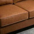 thumbnail image 6 of Spaco 2-Seater Tufted PU Leather Double Sofa, 51" Wide Loveseat with Armrest for Indoor as Living Room, Bedroom, Brown, 6 of 8