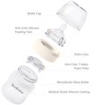 thumbnail image 4 of Yooforea Silicone Coated Glass Baby Bottle, 0M+ Slow Flow Nipple I Anti-Colic, Wide Neck, Stable Base I Medical-Grade Silicone Coating Shatter Protection, BPA BPS PVC Free (90 ML/3OZ-Cream), 4 of 4