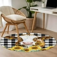 thumbnail image 5 of Round Rugs 3.3 Ft, Farmhouse Cow Non Slip Area Rugs for Kitchen Bedroom Entryway, Vintage Country Sunflower Black Buffalo Plaid Washable Carpet Runner Rug Floor Mats for Bedroom Home Decor, 5 of 9