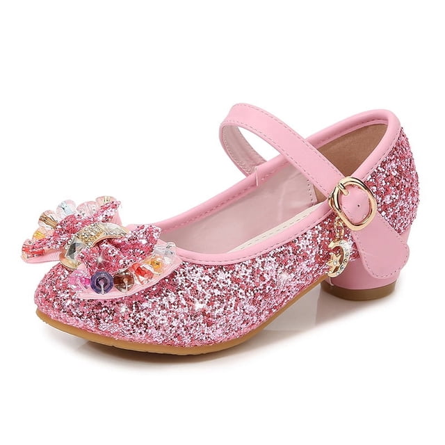 Zapatos de tacón alto para niñas, zapatos de princesa de cristal para primavera, zapatos grandes para niñas, zapatos de moda para niñas