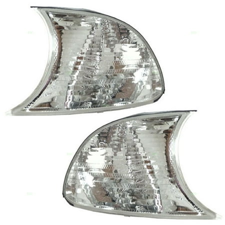 Corner Lights Lens - Driver and Passenger Park Signal Corner Marker Lights Lamps Clear Lenses Replacement for BMW E46 63126904307 63126904308