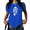 1-Blue, variant on UNISHE Women's Triple Skull Graphic T-Shirt Stacked Floral Botanical Art Tee Dark Summer Black Top