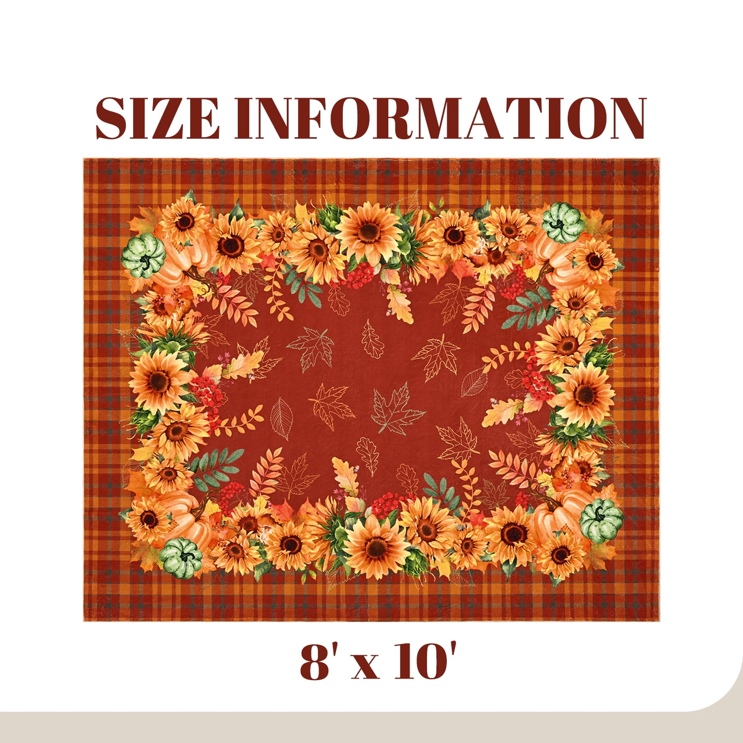 Bleum Cade 8'x10' Fall Area Rugs for Living Room, Washable Rugs Modern Rugs for Bedroom Dinning Room,Sunflower Rug Ultra Soft Non Slip Durable Large Carpet Home Decor