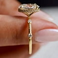 thumbnail image 2 of solitaire jewels 1.75CT Oval Moissanite Hidden Halo Engagement Ring For Women, 14K Yellow Gold, 2 of 6