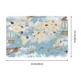 thumbnail image 3 of Haiem Animals Travel World Map Front Door Mat Indoor Outdoor Entrance, Waterproof All-Season, All-Weather Doormat, Durable Flannel Fabric, Fade Resistant, Low Profile, 16x24in, 3 of 9